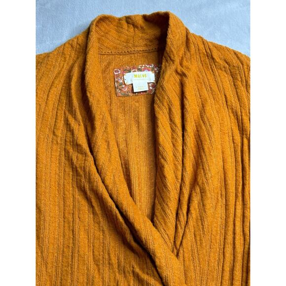 Anthropologie Maeve Rafela Hacci Surplice Top Womens XS Long Sleeve Brown - Picture 4 of 14